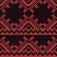 A red and black pattern with stars on it, seamless repeated border vector