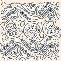 A blue and white pattern on a beige background, dotted, circles vector