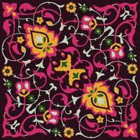 A vibrant floral pattern on a contrasting black backdrop vector