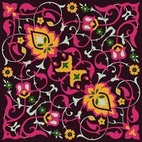 A vibrant floral pattern on a contrasting black backdrop vector