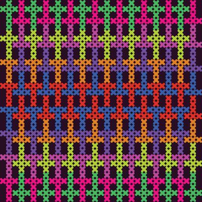 A vibrant and intricate mosaic pattern created with small squares