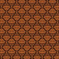 An intricate and vibrant orange and black patterned background, repeated seamless pattern vector