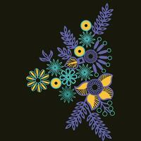 A colorful bouquet of flowers against a dark background vector