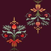 Vibrant floral designs on a dramatic dark background vector