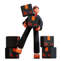 3D Male Character Illustration Black Friday png