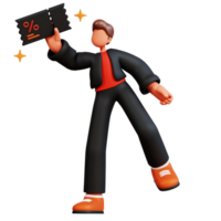 3D Male Character Illustration Black Friday png
