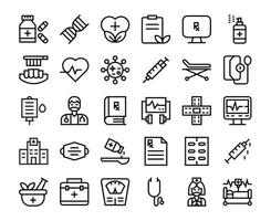 Medical outline icons set.The collection includes of business developments,programing , web design,app design and more. vector