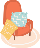 armchair with blanket living room png