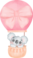 Baby Koala mit heiß Luft Ballon png