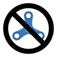 No spinner icon. Vector ban spinner icon, toy sign prohibition illustration