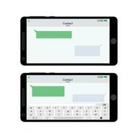 teléfono inteligente pantalla interfaz horizontalmente mensajería. vector inteligente monitor con mensaje burbuja y diálogo mensajería mensajes de texto ilustración