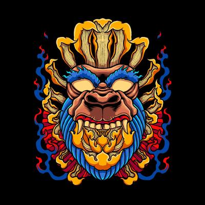 Ape flower vector illustration