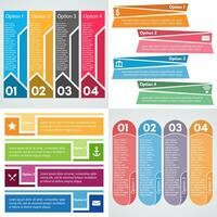 Set of four step by step infographic design template. Vector illustration