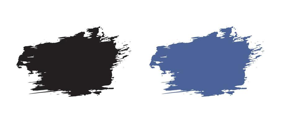 Hand painted ink grunge brush stroke set