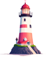 Colorful Lighthouse ai generative png