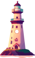 Colorful Lighthouse ai generative png