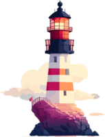 Colorful Lighthouse ai generative png