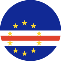 Cape Verde round Flag icon. Circular symbol. Button, banner, icon. National sign. Standard color. png