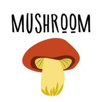 Cartoon mushroom icon Wild forest mushrooms in autumn, isolated vector illustration.