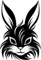 Minimal Bunny Rabbit Logo - Bunny Rabbit head black and white vector illustration