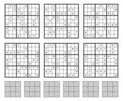 sudoku juego conjunto con respuestas vector