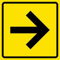 Black Arrow Sign On Square Yellow Background, Sticker, For Print, Plot, Cut vector