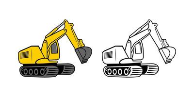 Excavator Cartoon Design Illustration vector
