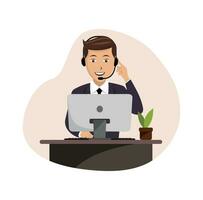 Customer support character design illustration vector