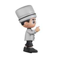 3d personagem chefe de cozinha toque pose. 3d render isolado em transparente pano de fundo. png