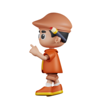 3d personnage artiste toucher pose. 3d rendre isolé sur transparent toile de fond. png