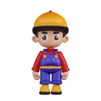 3d personagem mecânico em pé pose. 3d render isolado em transparente pano de fundo. png