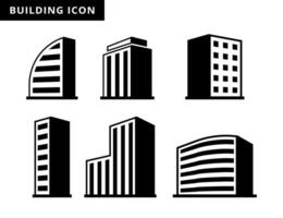 Building icon vector isolated on white background.