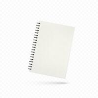 Design of notebook. Template of office notepad with white pages. Vector illustration