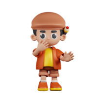 3d personagem artista surpreso pose. 3d render isolado em transparente pano de fundo. png