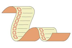 documento largo papel página, interminable a hacer Lista de Verificación muchos caja papeleo concepto plano vector ilustración aislamiento en blanco antecedentes