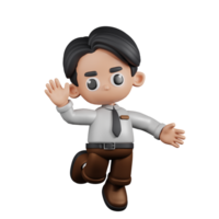 3d Character Businessman Happy Pose. 3d render isolated on transparent backdrop. png
