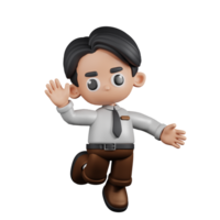 3d personagem homem de negocios feliz pose. 3d render isolado em transparente pano de fundo. png