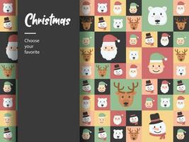 merry christmas 2024 new year cartoon icon element background pattern december winter ornament art vector