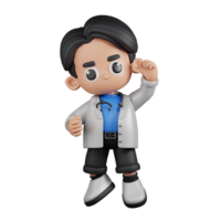 3d Character Doctor Congrats Pose. 3d render isolated on transparent backdrop. png