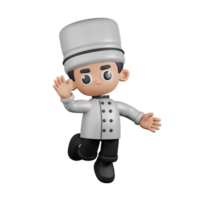 3d Character Chef Happy Pose. 3d render isolated on transparent backdrop. png