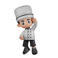 3d Character Chef Congrats Pose. 3d render isolated on transparent backdrop. png