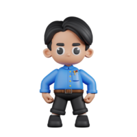 3d Character Teacher Hero Stance Pose. 3d render isolated on transparent backdrop. png