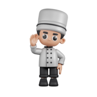 3d Character Chef Greeting Pose. 3d render isolated on transparent backdrop. png