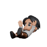 3d Character Businessman Falling Pose. 3d render isolated on transparent backdrop. png