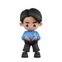 3d Character Teacher Holding Something Pose. 3d render isolated on transparent backdrop. png