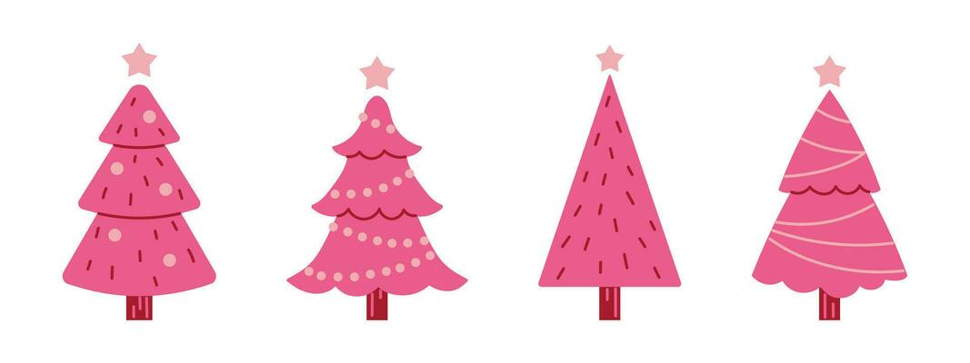 Pink Christmas Tree Vector Art, Icons, and Graphics for Free Download