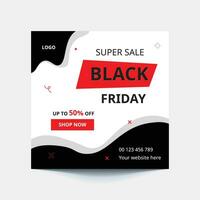 Modern black friday sale banner for social media post template, good for your promotion vector
