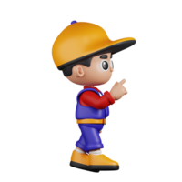 3d personagem mecânico toque pose. 3d render isolado em transparente pano de fundo. png