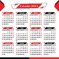 Modern Creative And Clean calendar Design 2024 Template, unique style calendar vector