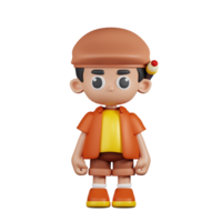 3d personagem artista em pé pose. 3d render isolado em transparente pano de fundo. png